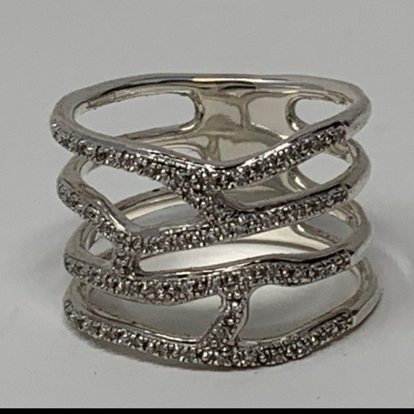 Monica Vinader Riva Waterfall Cocktail Diamond Ring Size 9 - Picture 6 of 10